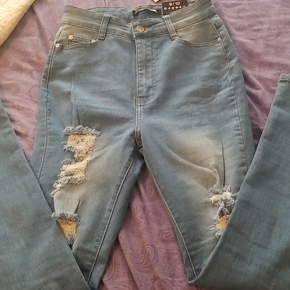 Ripped fashion nova jeans